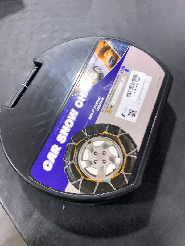 Photo 1 of Snow-Chains Auto Fixing 1 Min Quick Fit Easy Installation Tire-Chains, Portable Reusable Universal Emergency Tire Traction Chain for Passenger Car, Pickup Trucks and SUV - Set of 2 (HKN-160)