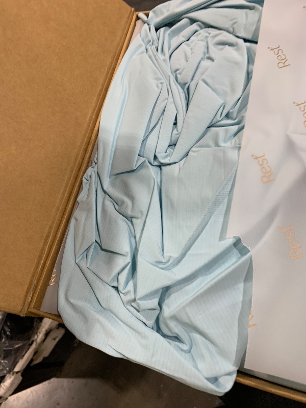 Photo 1 of REST® Evercool®+ Cooling Sheet Set, Queen Size, Light Blue, Breathable Bed Sheets for Hot Sleeper and Night Sweats, with Pillowcases, with Ionic+ Self-Cleaning Silver Yarn for Sensitive Skin, 4PCS