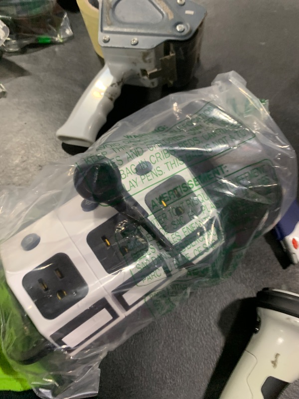 Photo 1 of ?10ft? Power Strip Tower JACKYLED Surge Protector Electric Charging Station with 13A 12 Outlets 6 USB Ports Heavy Duty Extension Cord for Home Office Computer Nightstand Laptop Phone White Black