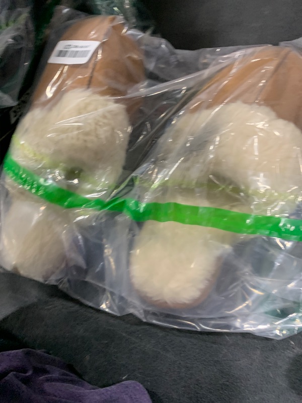 Photo 1 of **USED/DIRTY** Litfun Women's Fuzzy Memory Foam Slippers Fluffy Winter House Shoes Indoor and Outdoor, Chestnut 8-8.5