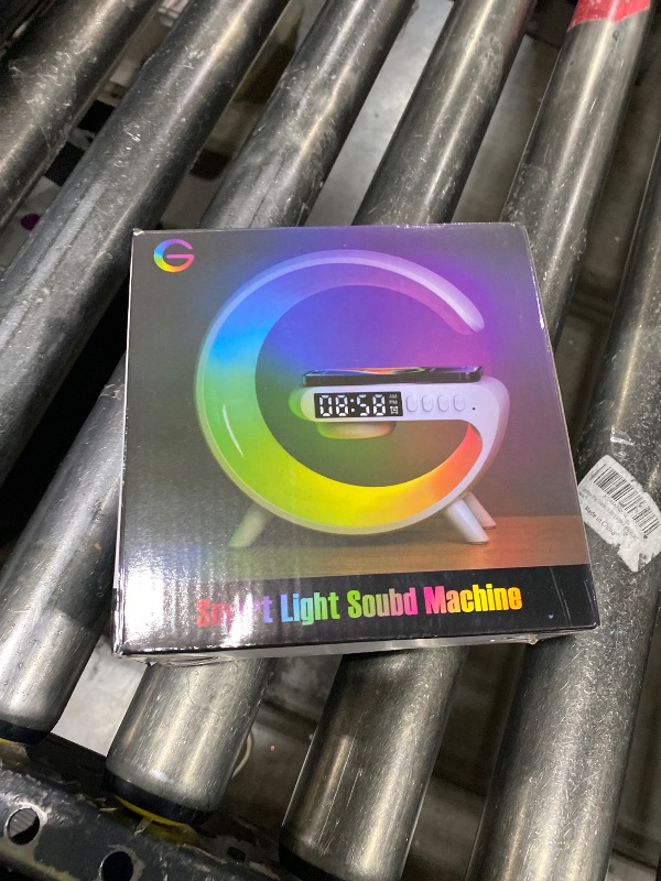 Photo 1 of VDZZ Mini Wireless Speaker with Bluetooth Lamp, Atmosphere Lamp, Wireless Charging, Alarm Clock,Smart LED Table Lamp, Night Light, Birthday Gifts for Girls Boys Party Aged 4-12 (White)