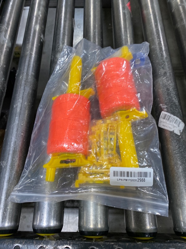 Photo 1 of 2 Pack Mason Line with Handle Twisted 540-Feet Reloadable Line Reel with 10 Built in Levels & 2 Plumb Bob Braided Construction Nylon Line for Gardening, Masonry Tools, String Level, Kite Twine String