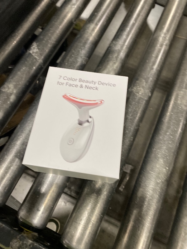 Photo 1 of  ELISHINE 7 Color Face and Neck Massager Light Therapy, Red Light Based Facial Massager for Skin Care, Smoothing, Firming (White) 