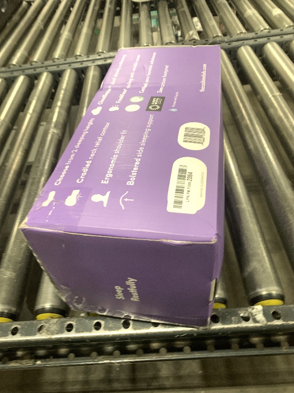 Photo 1 of C CUSHION LAB Deep Sleep Pillow, Patented Ergonomic Contour Design for Side & Back Sleepers, Orthopedic Cervical Shape Gently Cradles Head & Provides Neck Support & Shoulder Pain Relief - Calm Grey