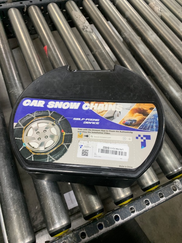 Photo 1 of Snow-Chains Auto Fixing 1 Min Quick Fit Easy Installation Tire-Chains, Portable Reusable Universal Emergency Tire Traction Chain for Passenger Car, Pickup Trucks and SUV - Set of 2 (HKN-150)