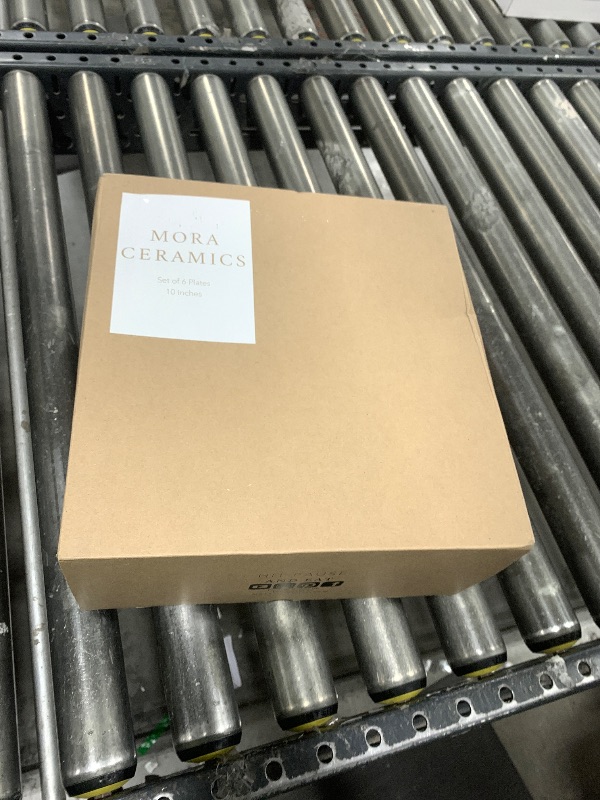 Photo 1 of Mora Ceramic Dinner Plates Set of 6, 10 inch Dish Set - Microwave, Oven, and Dishwasher Safe, Scratch Resistant, Modern Rustic Dinnerware- Kitchen Porcelain Serving Dishes - Earl Grey