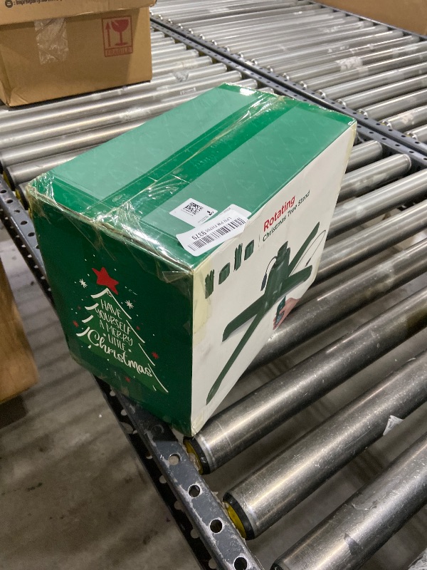 Photo 1 of (2025 Upgrade) Rotating Christmas Tree Stand with Remote Control, Stable 360 Revolving Tree Base Stand, Up to 7.5ft 90lb. Adjustable Christmas Tree Holder for Xmas Tree, Artificial Tree (Green)