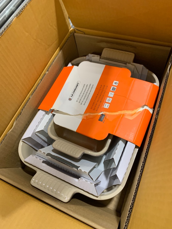 Photo 1 of Le Creuset Stoneware Set Of 3 Heritage Rectangular Dishes, Oyster