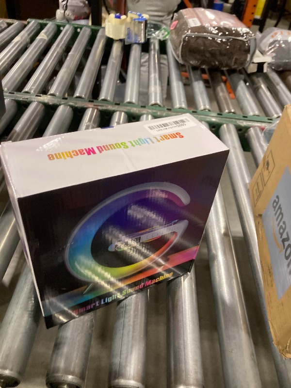 Photo 1 of BKDRL Bluetooth Speaker Lamp with Wireless Charger, RGB Night Light, Alarm Clock, App Control - White