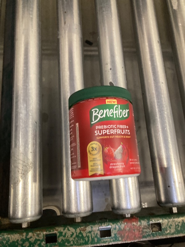 Photo 1 of Benefiber Prebiotic Fiber + Superfruits Dietary Supplement, Strawberry Dragon Fruit Flavor, 8.8 oz (250g)