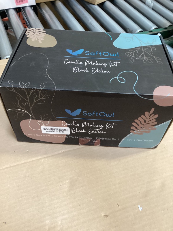 Photo 1 of SoftOwl Premium Soy Candle Making Kit - Black Edition - Full Set with Electric Melter - Soy Wax, Big 7oz Jars & Tins, 7 Pleasant Scents, 10 Color Dyes & More - Perfect as Home Decorations
