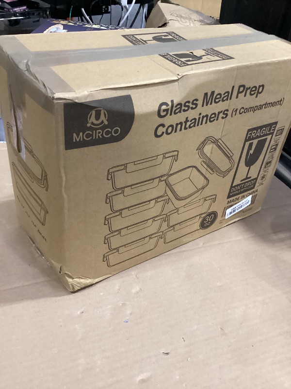 Photo 1 of [8-Pack,30 oz]Glass Meal Prep Containers,Glass Food Storage Containers,Airtight lunch Containers with Lids, Microwave, Oven, Freezer and Dishwasher