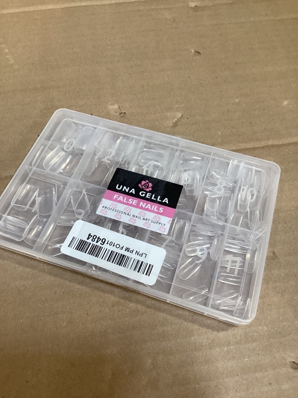 Photo 1 of UNA GELLA Short Square Gel Nail Tips 216pcs Short Square Press on Nails Pre-shape Fake Nails for Full Cover Acrylic Nails False Nails For Nail Extension Home DIY Nail Salon 12 Sizes Gelly Tips