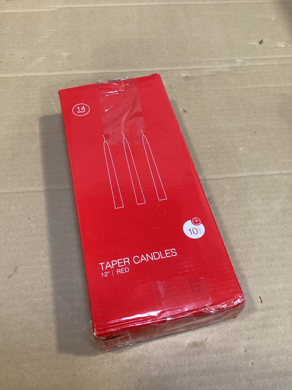 Photo 1 of 14 Pack Red Taper Candles - Taper Candles 12 Inch Dripless, Smokeless & Unscented - 10 Hours Long Burning - Hand Poured Tall Candlesticks - Ideal for Weddings, Dinner Parties, and Home Decor