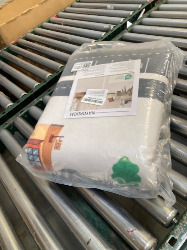 Photo 1 of 5x7ft Kids City Road Car Play Rug - Non-Slip Faux Wool Carpet with Interactive City Map Design, Educational Toy Vehicle Mat for Kids, Bedroom Playroom Nursery Gift.