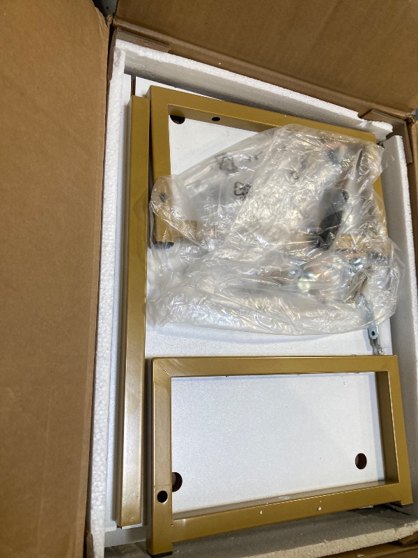 Photo 1 of Masupu Rattan Nightstand,Modern Boho Farmhouse Wood Bedside Table with Storage Drawer and Open Shelf,Small Gold Frame Side End Table for Bedroom,Living Room,Office(White)