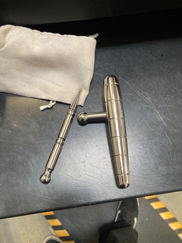 Photo 1 of 2 In 1  Points Massage Tool Stainless Steel T-Bar Deep Tissue Massage Tool for Pain Relief Full-Body Fascial Relaxation – Ideal for Shoulders, Neck, Legs, and Arms – Perfect for Sports Therapy