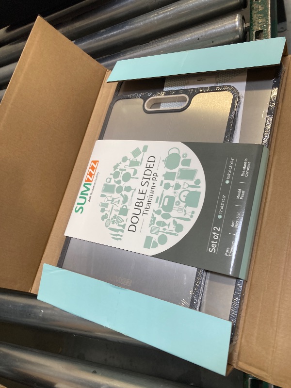 Photo 1 of Titanium Cutting Board Double Sided Food Grade, Pure Titanium/PP for Kitchen, Cutting Board Easy to Clean[15.5”*10.5”+12”*8.5”]