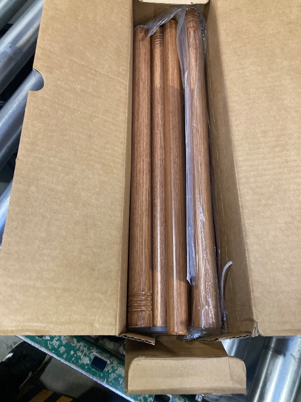 Photo 1 of HTZON 2 Pack Wood Curtain Rods for Windows 28 to 48 Inch,1 Inch Wood Grain Ball Adjustable Curtain Rod,Boho Heavy Duty Curtain Rods,Farmhouse Rustic Window Curtains Rods,Brown Drapery Rods Set 18-45"