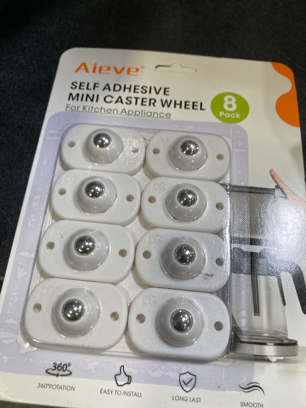 Photo 1 of Aieve Appliance Rollers, 8 Pack Small Appliance Slider, Self Adhesive Caster Wheels, Mini Swivel Wheels for Kitchen Countertop Easy Moving