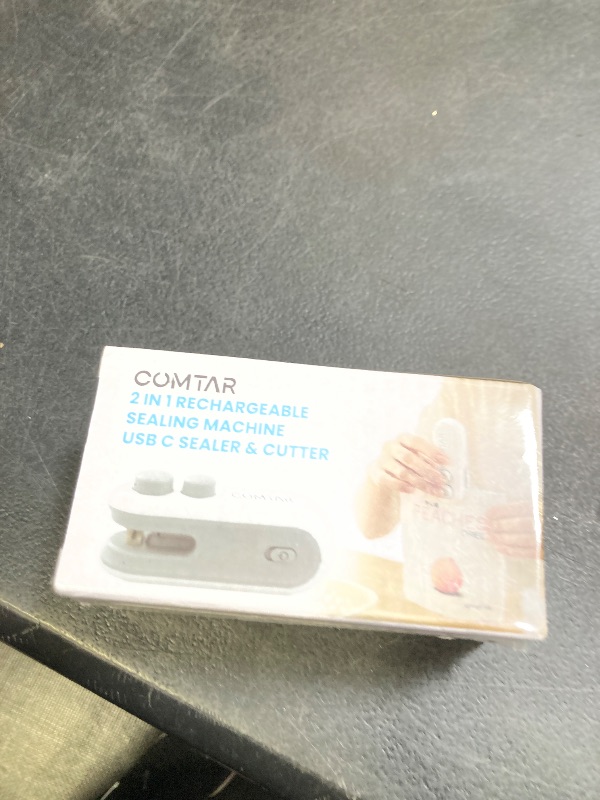 Photo 1 of 2in1 Rechargeable Chip Bag Sealer with Cutter, Portable USB C Heat Sealer Resealer Machine for Chip, Plastic Bags Heat Seal Tool for Snacks (White)