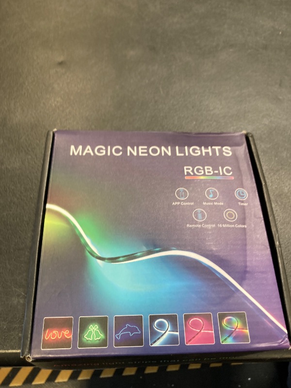 Photo 1 of 16.4ft LED Neon Rope Lights, RGB Plus IC Strip Lights, IP68 Waterproof Flexible Rope Light with APP and Remote Control, Dimmable Neon Strip for Gaming Room Living Room Bedroom Indoor Outdoor Decor