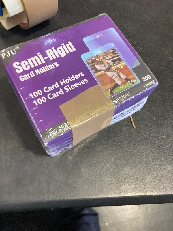 Photo 1 of 100ct Semi Rigid Card Holders & 100ct Card Sleeves for PSA, SGC, BGS, CSG Graded Card Submissions, Semi Rigid Baseball Cards Sleeves Protectors, PSA Graded Trading Cards Sleeve