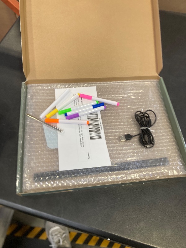 Photo 1 of Rechargeable LED Drawing Board for Kids with 7 Colors, 16" Light Up Acrylic Dry Erase Board, Lumi Board LED Note Board with Invisible Stand Glow Doodle Board Birthday Valentines Day Gifts for Kids