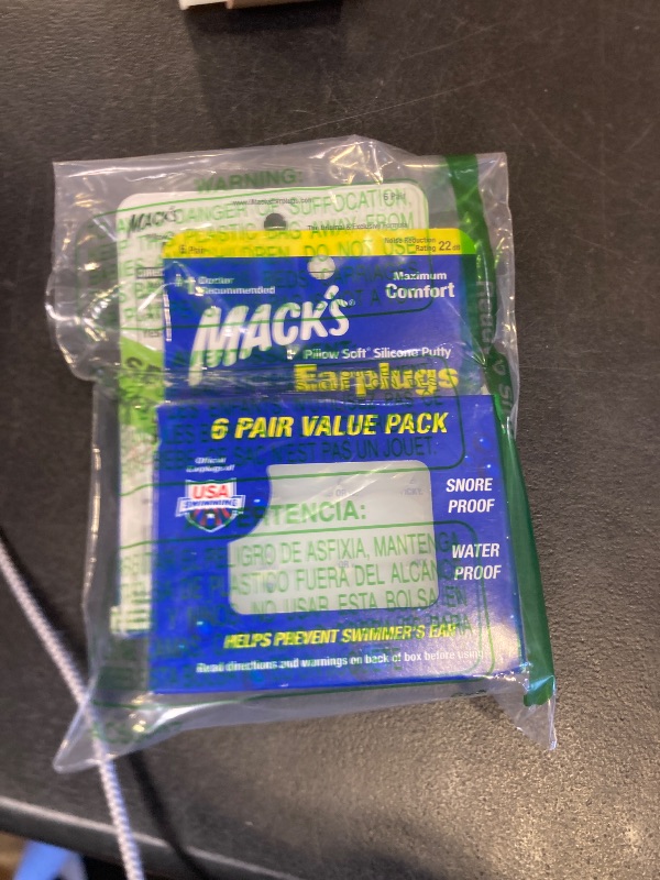 Photo 1 of 2 pack Mack's Pillow Soft Silicone Earplugs - 6 Pair, Value Pack – The Original Moldable Silicone Putty Ear Plugs for Sleeping, Snoring, Swimming, Travel, Concerts and Studying | Made in USA