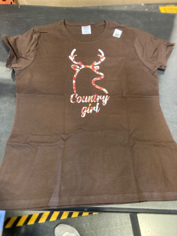 Photo 1 of womens medium country girl brown shirt