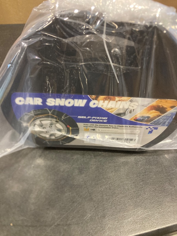 Photo 1 of Snow-Chains Auto Fixing 1 Min Quick Fit Easy Installation Tire-Chains, Portable Reusable Universal Emergency Tire Traction Chain for Passenger Car, Pickup Trucks and SUV - Set of 2 (HKN-120)