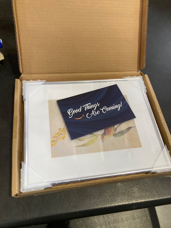 Photo 1 of 8x10 Picture Frame, Silver Modern Aluminum Metal Photo Frame with HD Glass, Fits 5x7 with Mat or 8 x 10 without Mat, for Tabletop and Wall Mounting, 1 Pack