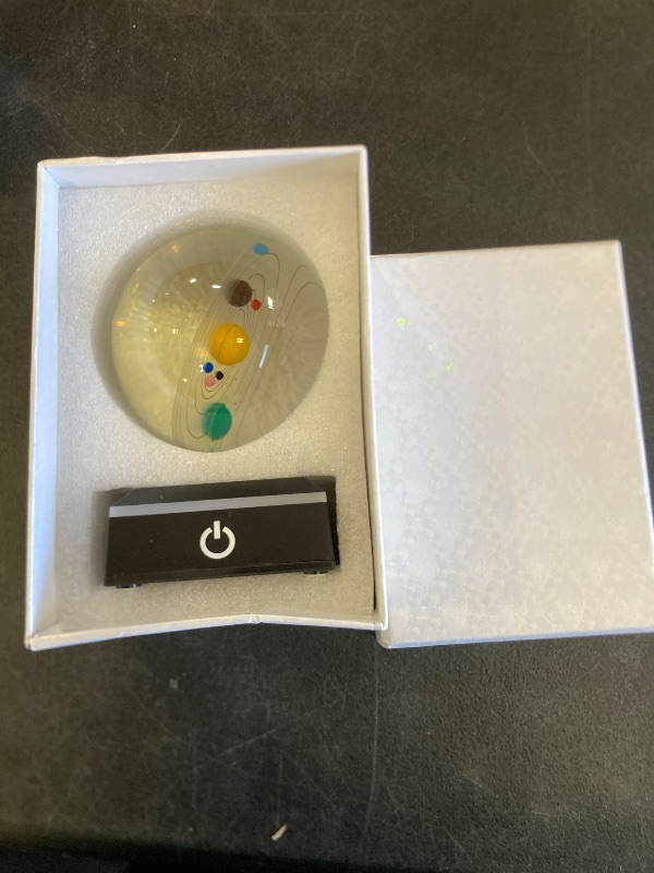 Photo 1 of 3d Solar System Model Crystal Ball 80mm 3.15inch - Outer Space Astronomy Gifts Room Decor Crystal Sphere Unique Gifts For Men Him Best Birthday Dad Physics Science Teacher Night Light Planet Lamp