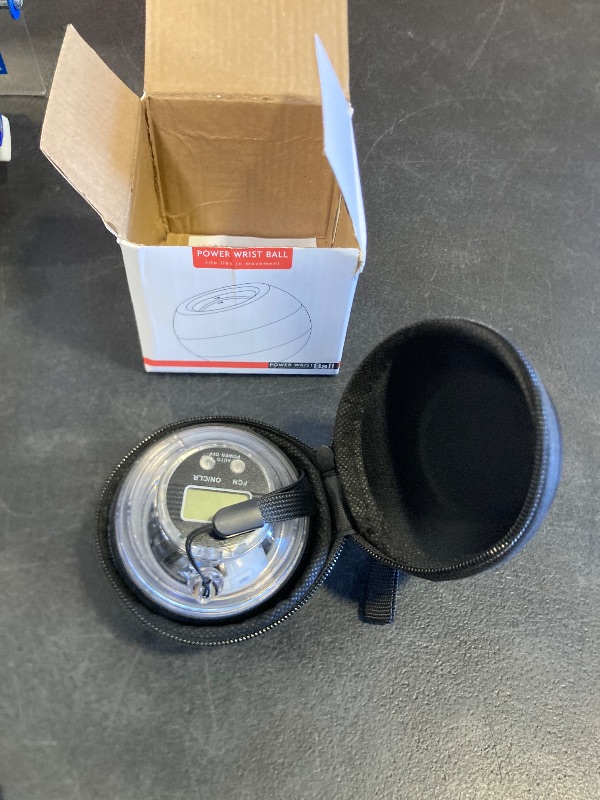 Photo 1 of Deedlite Torque Hand Exerciser Ball with Counter - Auto-Start Gyroscopic Wrist Trainer for Seniors (Black Counting)