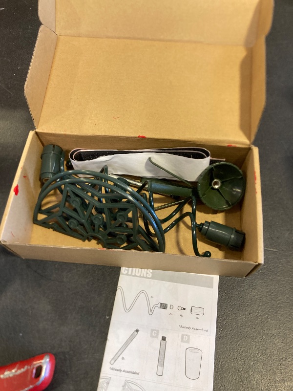 Photo 1 of 2 PCS Christmas Tree Topper Holder, Universal Twist On Tree Topper Stabilizer Fits All Base Types, Metal Green Support Rod with Adjustable attachments to stabilize Seasonal Treetop Ornaments