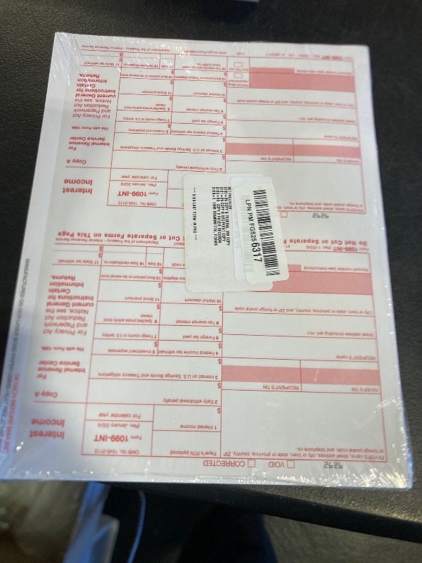 Photo 1 of 1099 INT Tax Forms 2025 Interest Income Set, 4 Part 25 Pack, Great for QuickBooks and Accounting Software 25 Laser Form Sets for Interest Income, 1099-INT 2025
