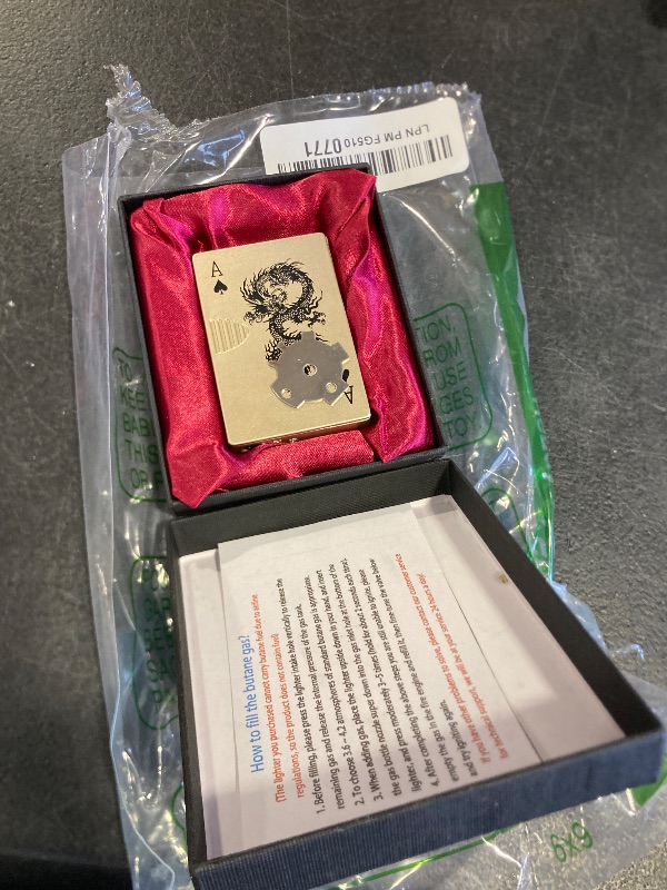 Photo 1 of Jet Torch Lighter, Ace Card Green Flame Lighter, Metal Poker Design Windproof Refillable Butane Cool Lighter, Outdoor, Indoor, Camping, BBQ, Candle, Birthday, Gift for Men/Women (Without Gas)