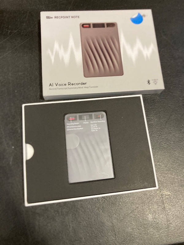Photo 1 of RECPOINT AI Voice Recorder, Professional Voice Activated Recorder with AI Transcription & Summarize, 64GB Storage, 30H Battery, Noise Cancellation and AI Note Taker for Meetings and Interviews & calls