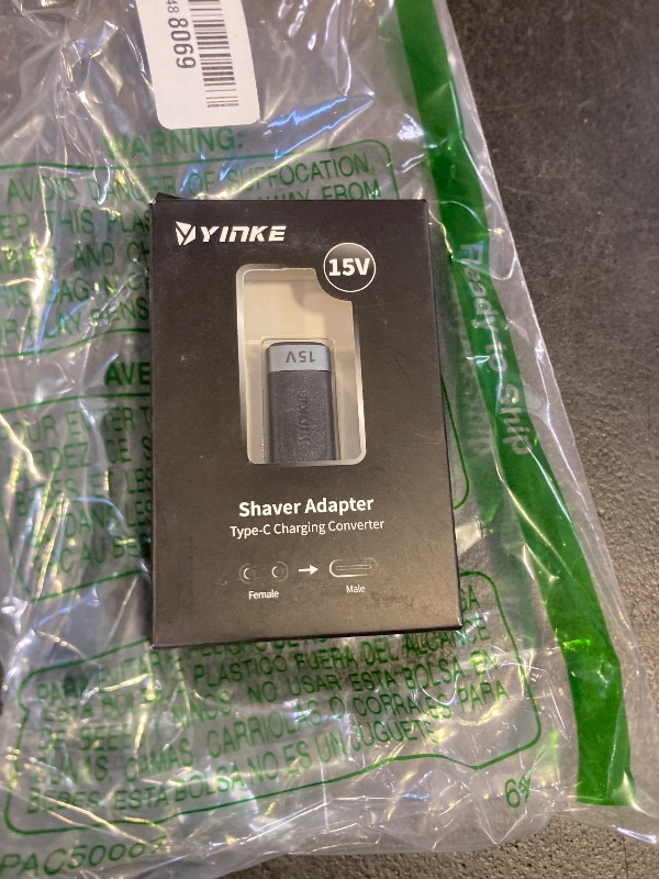 Photo 1 of Yinke 15V HQ8505 Type-C Shaver Adapter Charging Converter for Philips Norelco 7700/7500/7400 3500/5300 Series, OneBlade QP6520 QP6530 QP6510, USB-C Shaver Charger Converter without Charger Cord (1 PC)