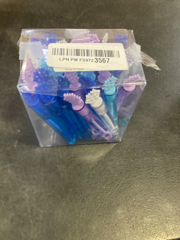 Photo 1 of 48 Pack Bubbles for Kids Party Favors - 4 Colors Mini Snowflake Bubble Wand Bulk with Bubbles Refill Solution Toys for Christmas Winter Easter Basket Goodie Bag Stuffers Birthday Gifts Supplies