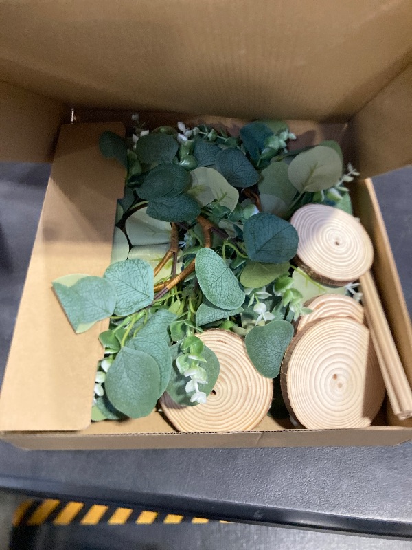 Photo 1 of 6 Set Baby Shower Bear Table Centerpieces Decortion Brown Bear with Eucalyptus Wreath Wood Slices Welcome Baby Table Toppers for Gender Reveal Boy Or Girl Party Favor