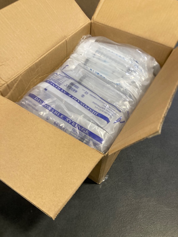 Photo 1 of 60ml Syringe for Liquid,50 Pack Large Plastic Syringes with Adapters and Cap,Individually Sealed Syringe for Feeding,Irrigation Water and Scientific Labs