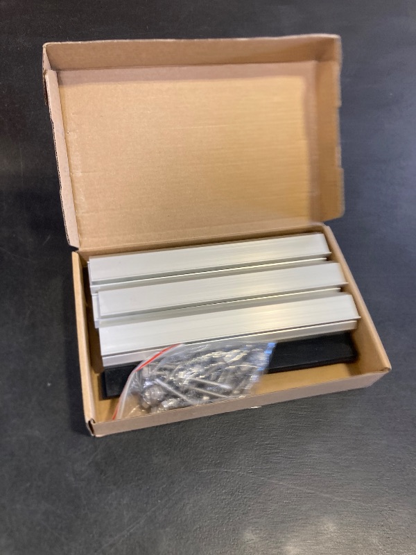 Photo 1 of Anbte 6Pcs 7.87in Solar Panel Mounting Rail, Aluminum Solar Panel Mounting Brackets Include M5.5*30mm Screws + Rubber Pads, Kit for Metal, Tin, Flat, Sheet Roofs