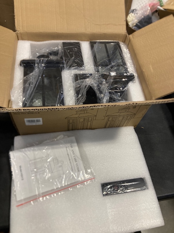 Photo 1 of 2 Pack Porch Light with Outlet and Remote Control - Plug in Outdoor Wall Lights with GFCI Exterior Lighting Fixtures Adjustable 3 Sensitivity Levels and 1-10min Delay for Porch, Patio, Entryway(Black)