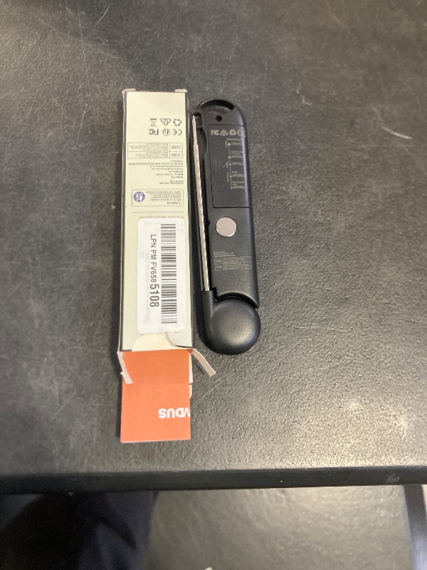 Photo 1 of FUMMDUS Digital Meat Thermometer - 2S Instant Read Food Thermometer with Backlight, Foldable Probe for Turkey BBQ Grill Smoker Candy, Essential Kitchen Cooking Gadget & Stocking Stuffers for Men Gifts