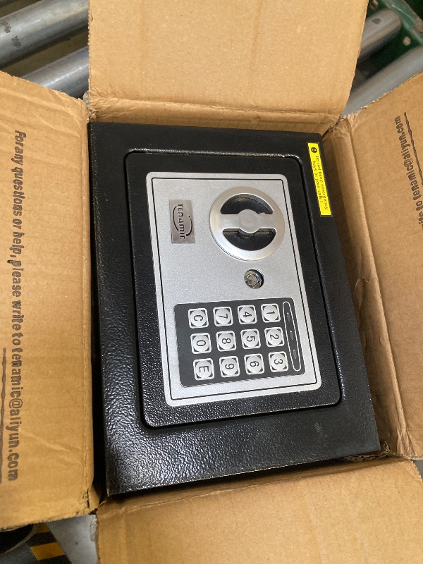 Photo 1 of TENAMIC Safe Box 0.23 Cubic Feet Electronic Digital Security Box, Keypad Lock Box Cabinet Safes, Solid Alloy Steel Office Hotel Home Safe, Black