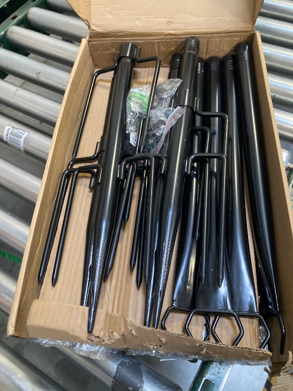 Photo 1 of 10Ft String Light Poles 4 Pack,Light Poles for Outside Lights,Outdoor with Fence Brackets Hanging Lights,Metal Stand Deck Patio Backyard