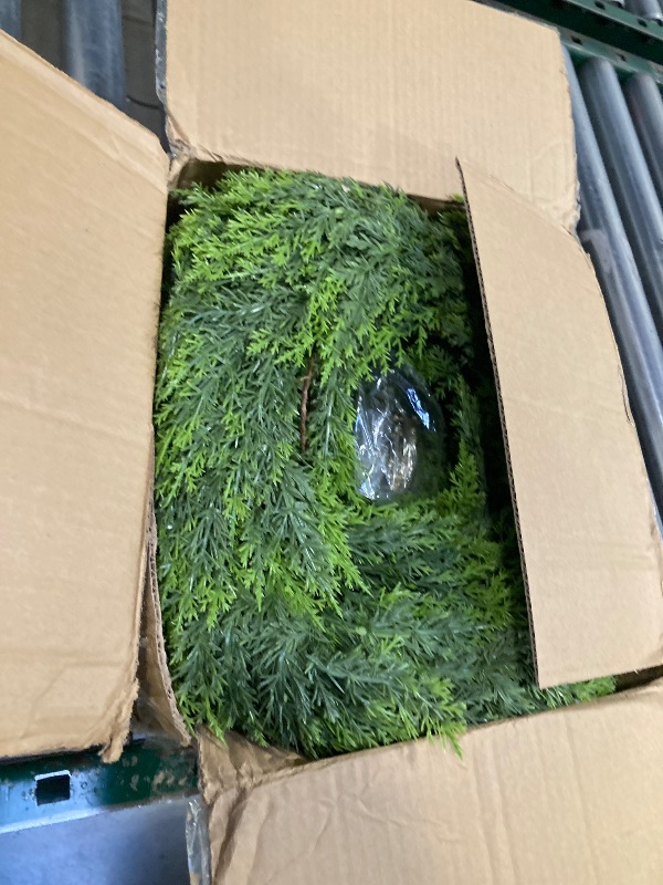 Photo 1 of 6FT Cedar Christmas Garland with 120LED Lights for Mantle, Real Touch Winter Pine Garland, Green Artificial Greenery Garland for Table, Mantle, Wall, Indoor, Outdoor Christmas Decorations