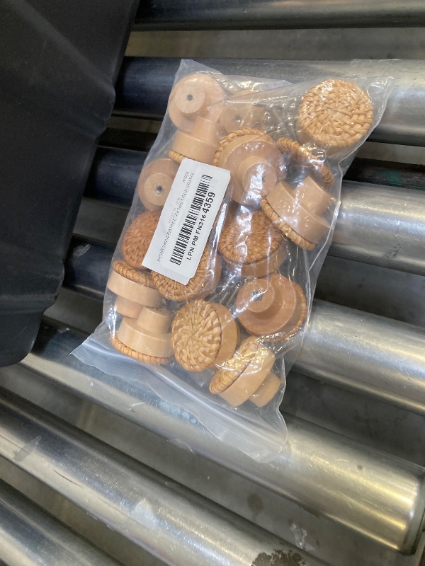 Photo 1 of Nicunom 16 Pack Boho Rattan Dresser Knobs, Round Cabinet Knobs Wood Furniture Drawer Knobs with 32 Screws, Handmade Wicker Woven Pulls for Nursery Kitchen Wardrobe Cupboard