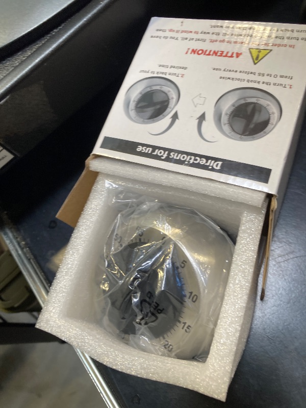 Photo 1 of Kitchen Timer for Cooking, Chef Cooking Magnetic Timer - No Batteries Required - Loud Alarm, Mechanical Desk Manual Timers - Magnetic Clock Backing, Countdown Reminder - Stainless Steel Body